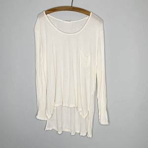 Anthropologie Pilcro and the Letterpress Ivory White Scoop Neck Shirt